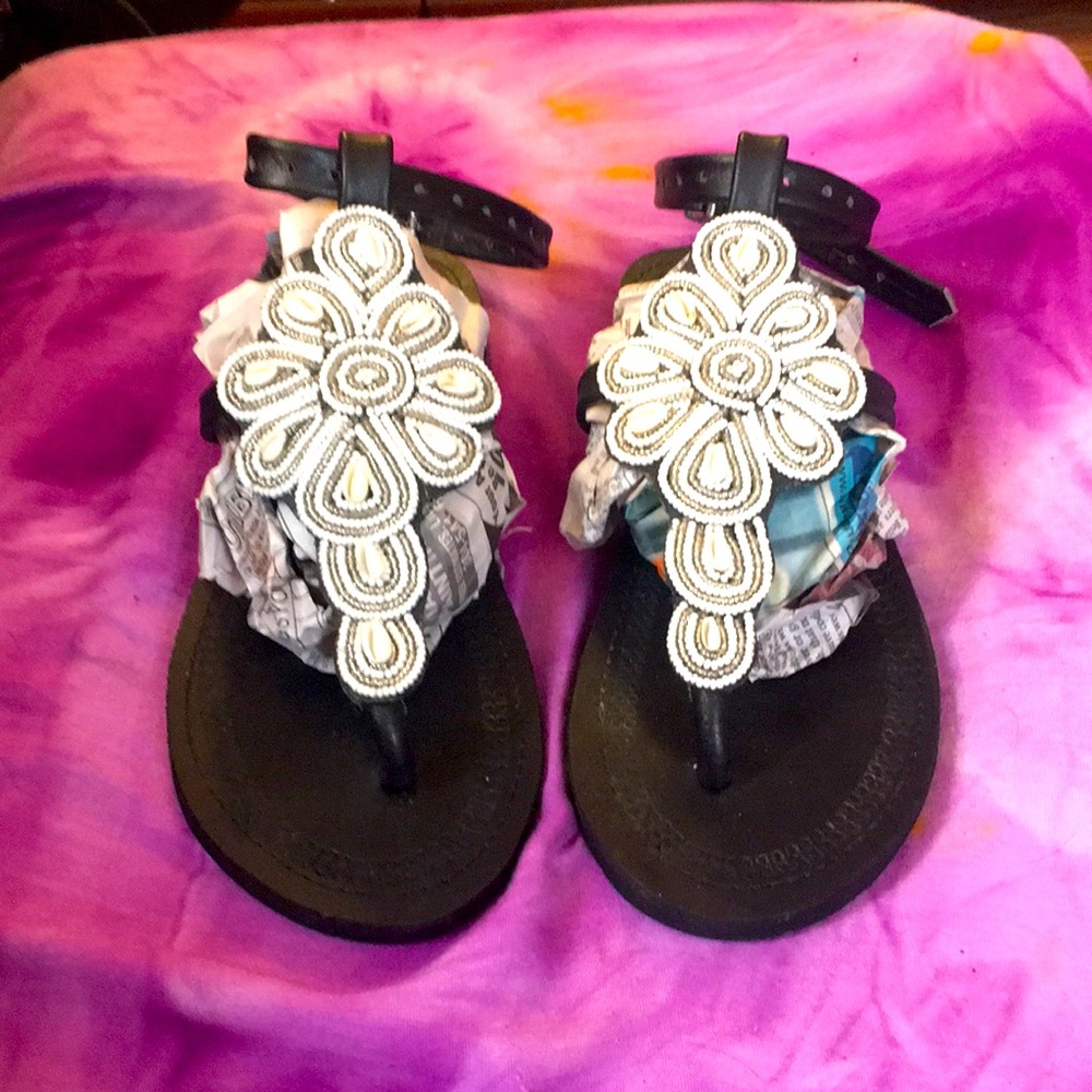 Hand beaded sandals